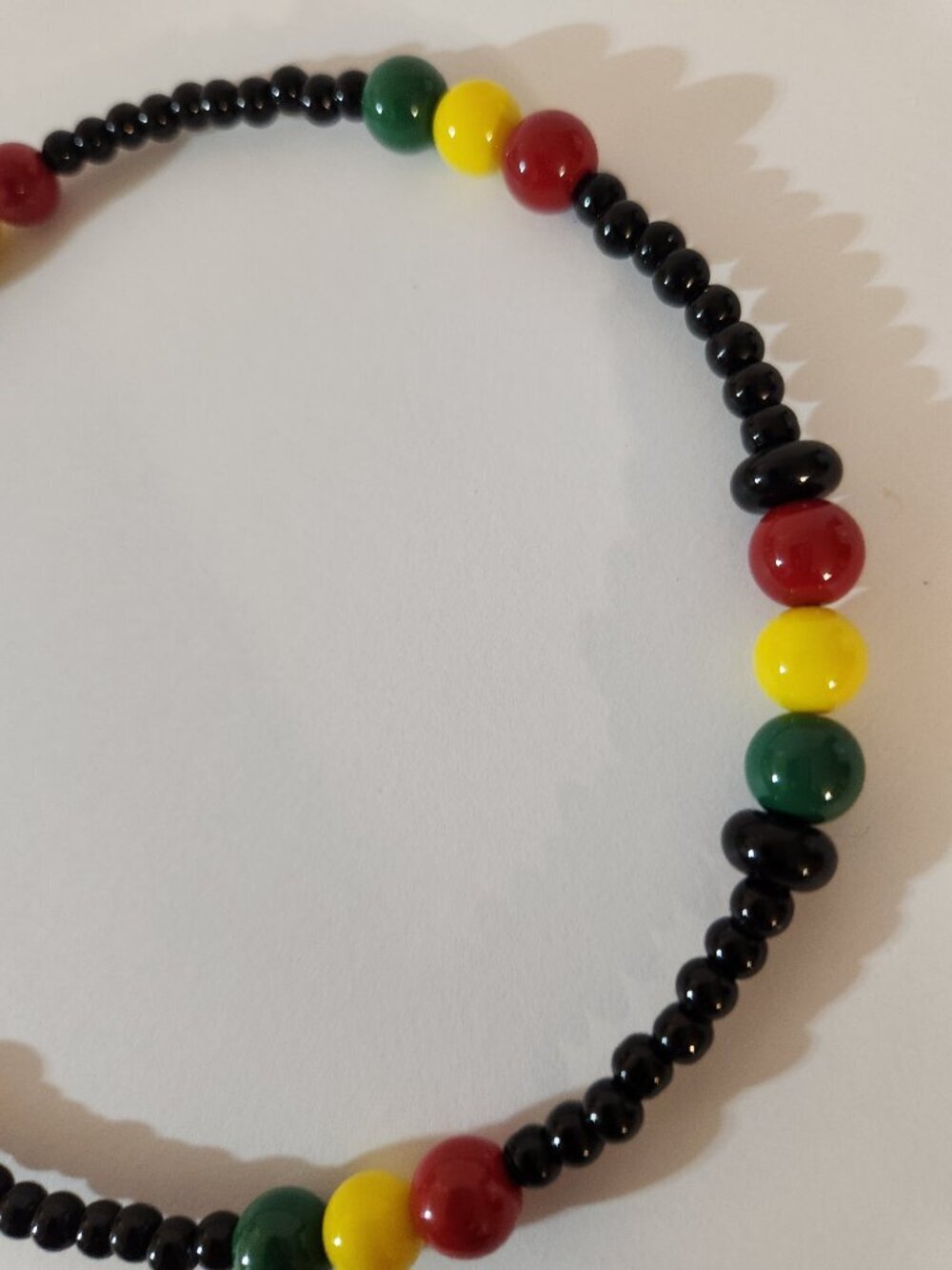 Hand Crafted Necklace and Earrings Set Juneteenth Red Yellow Green Black - Picture 3 of 7